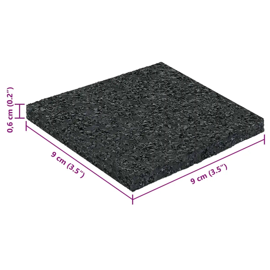 Pad per patio in granuli di gomma Nero 9 x 9 x 0,6 cm Gomma 42027241