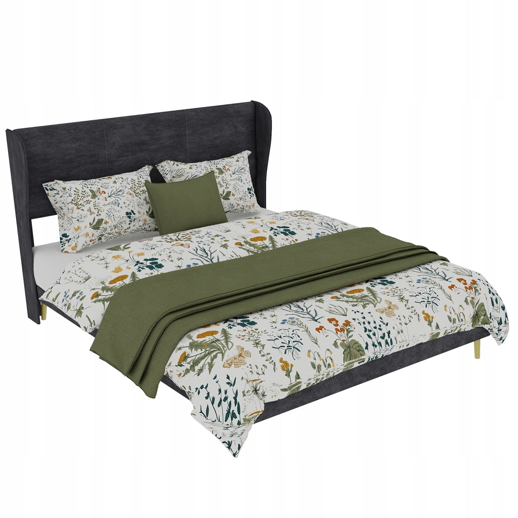 Letto imbottito 140x200 grigio - Xylo - Design minimalista