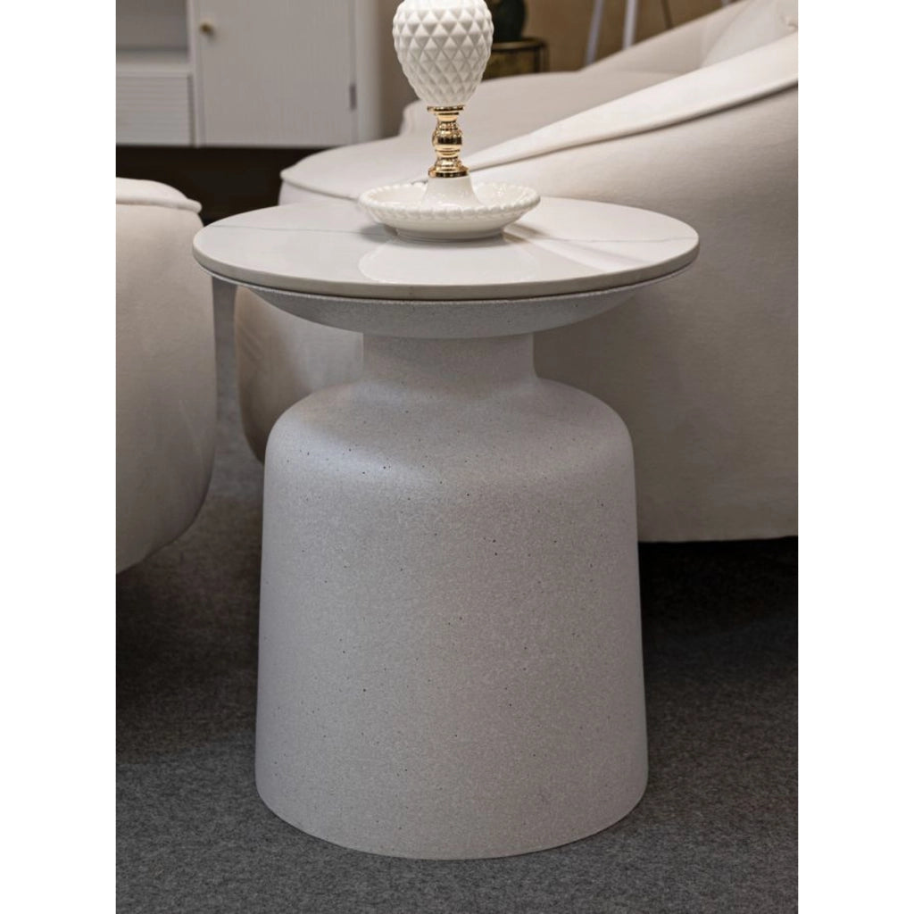 Tavolino VKH526, Bianco, Metallo, 40x40x47 cm
