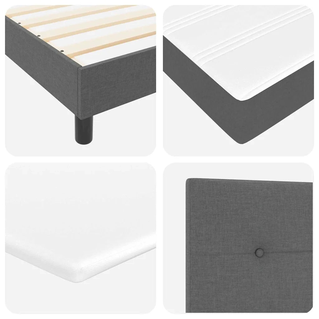 Letto box spring con materasso Grigio scuro 200 x 200 cm 3341126