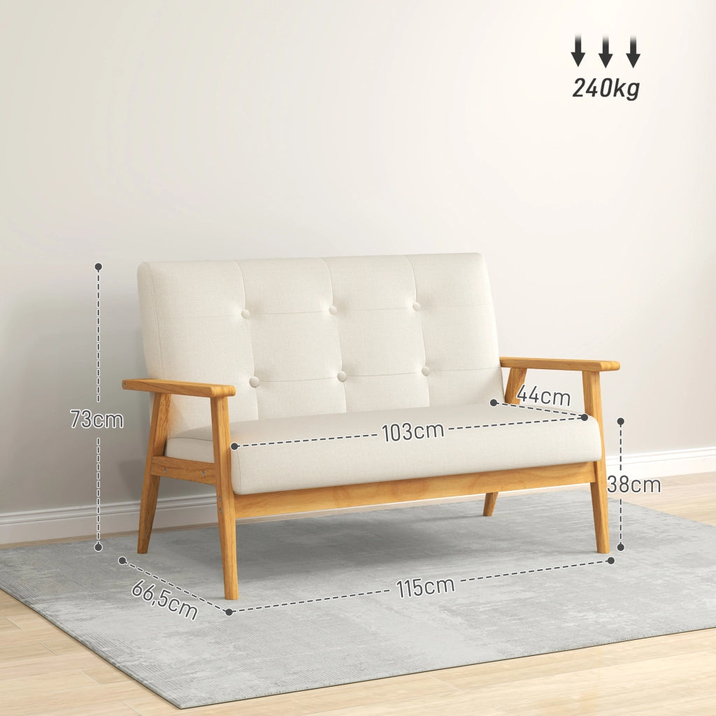 Divano 2 posti ¨C Zephmum ¨C Tessuto beige 115 cm
