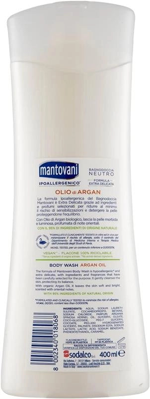 MANTOVANI BAGNODOCCIA NEUTRO FORMULA EXTRADELICATA 400 ML OLIO ARGAN