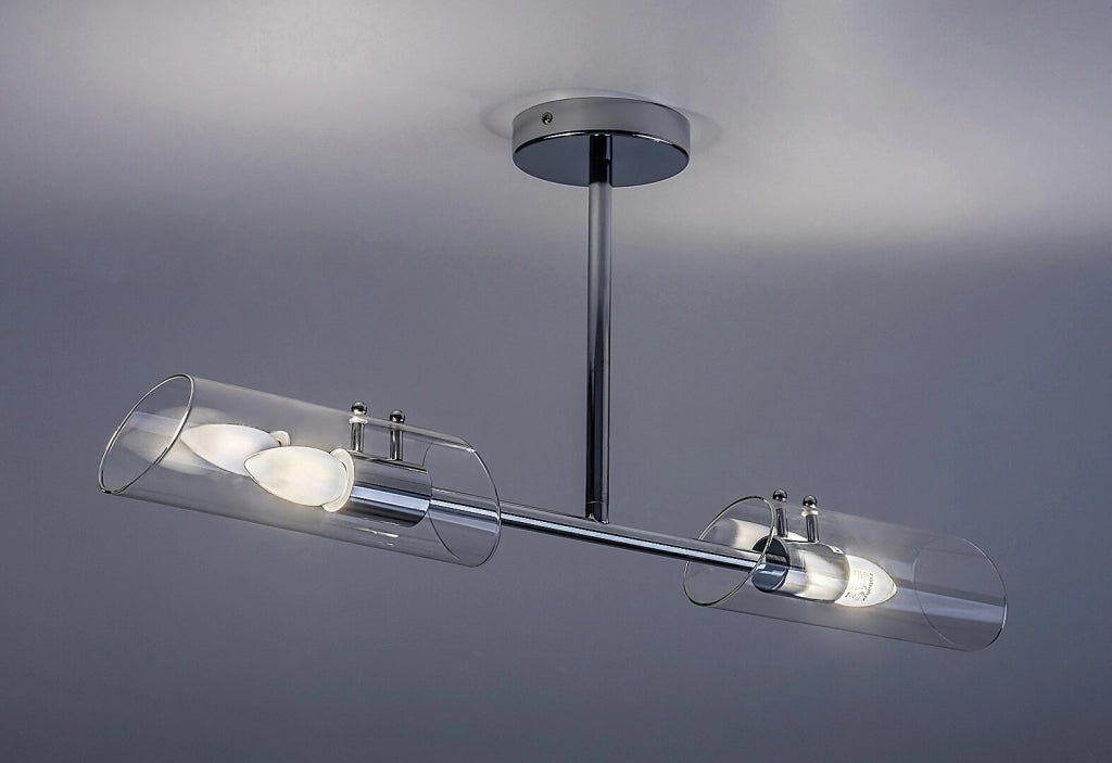 Plafoniera bagno cromata 2 vetro E14 IP44 Rabalux