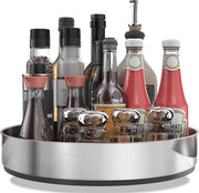 Organizzatore Cucina Piano Rotante 20 cm - 360 Gradi di Rotazione per Spezie e Cibarie - Acciaio Inossidabile