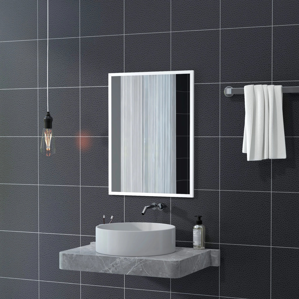 Specchio da parete rettangolare ¨C zephmum ¨C bianco 60x80 cm