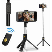 Trade Shop - Treppiede 3in1 Selfie Stick Bluetooth Asta Estensibile Con Telecomando Portatile -