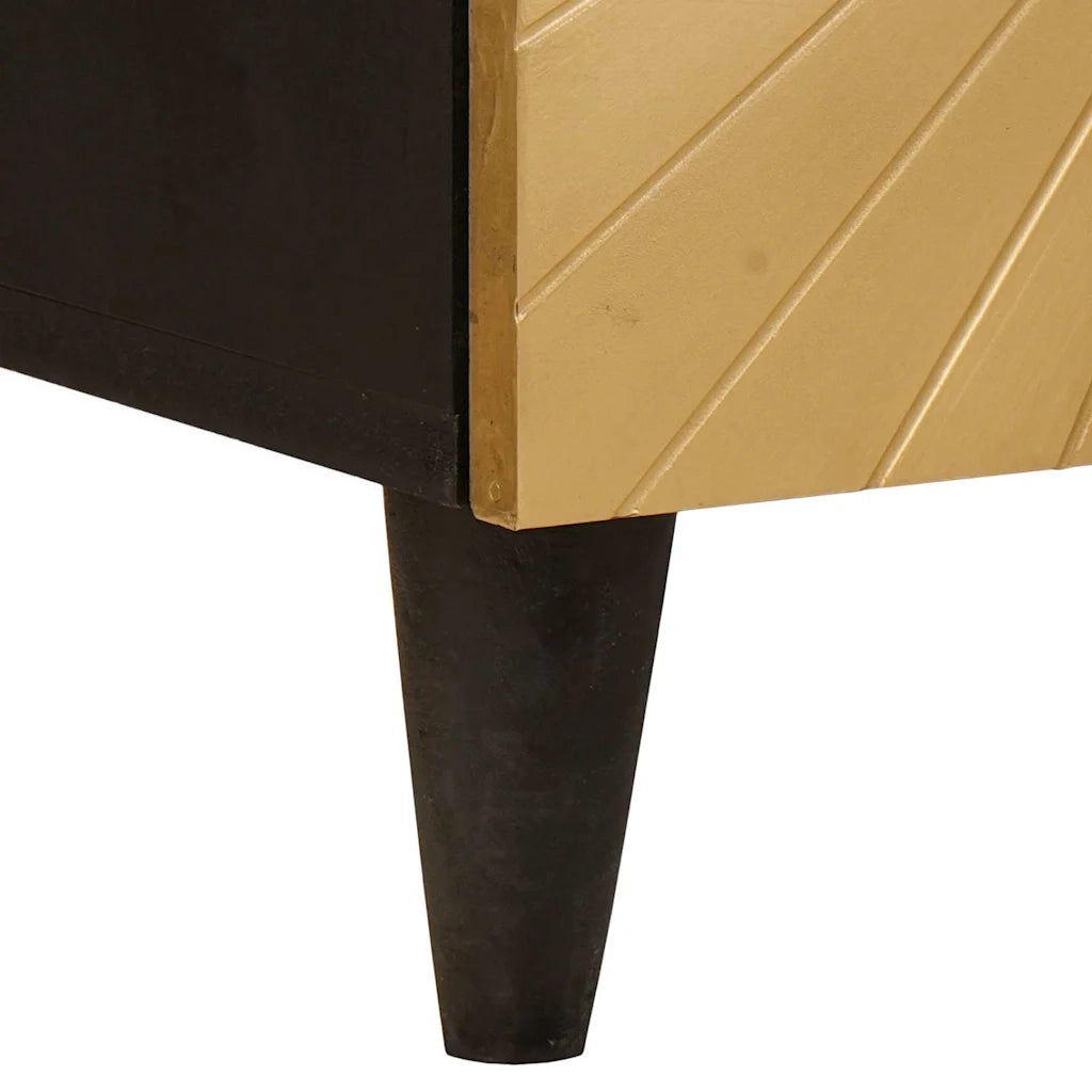Armadio da Notte 2 pcs Nero e Oro 40 x 33 x 46 cm 4017825
