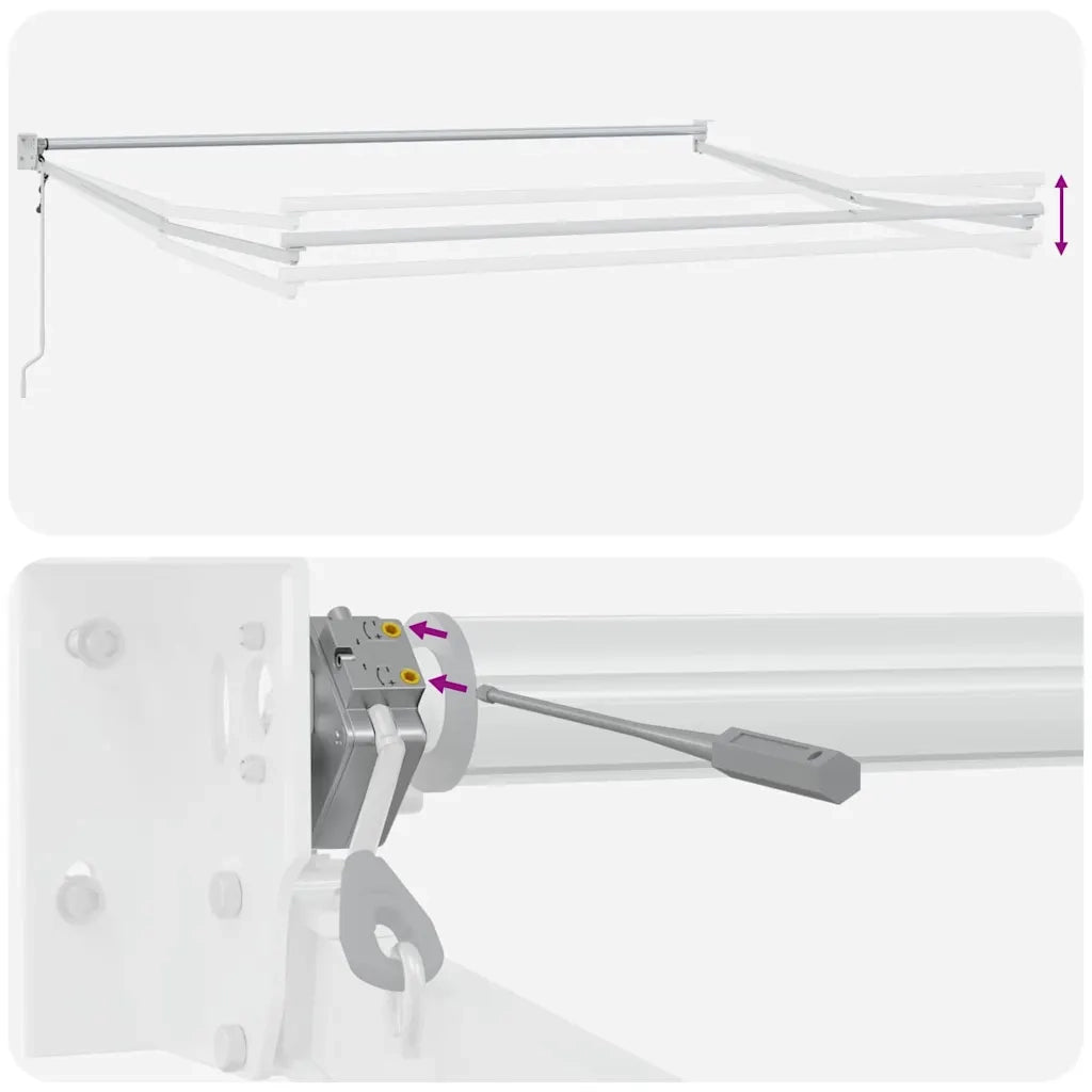 Telaio per tende da sole retrattile Bianco 350 x 250 cm 362022