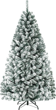 Albero di Natale Innevato 180 cm, Albero di Natale con 600 Rami Folti e Base di Metallo con Cuscinetti Antiscivolo, Ideale per Casa, Ufficio e Negozio (180cm)