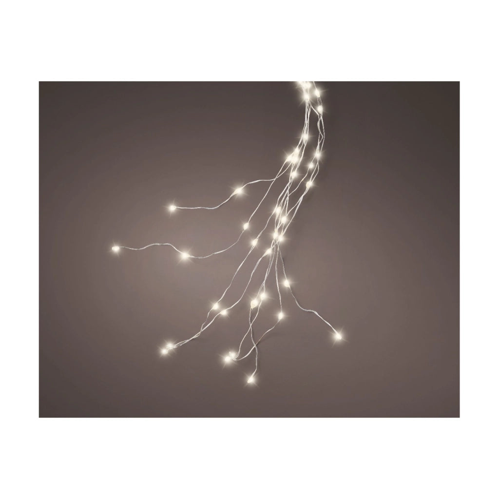 Micro LED a grappolo x albero arg/bianco caldo 210cm 8Funz OUT