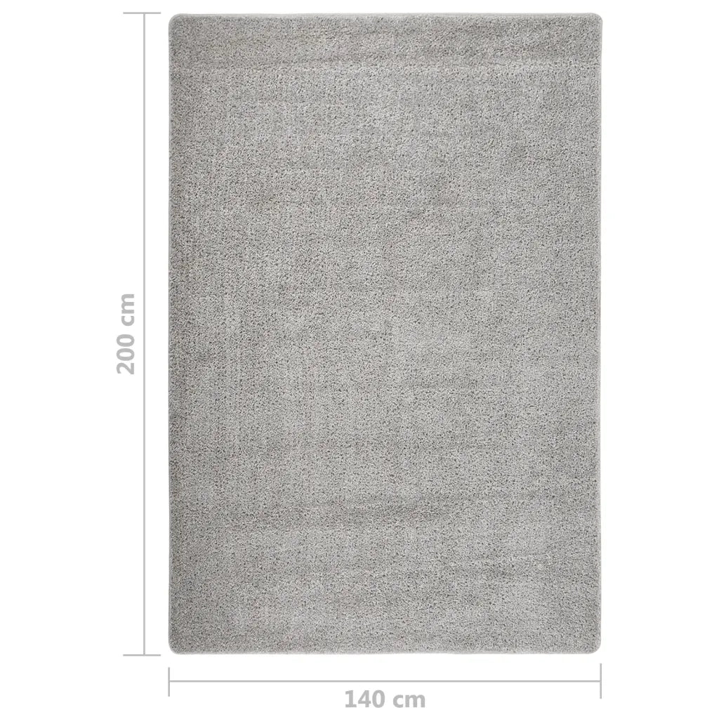 Tappeto del soggiorno | Tappeto Shaggy Grigio Chiaro 140x200 cm Antiscivolo