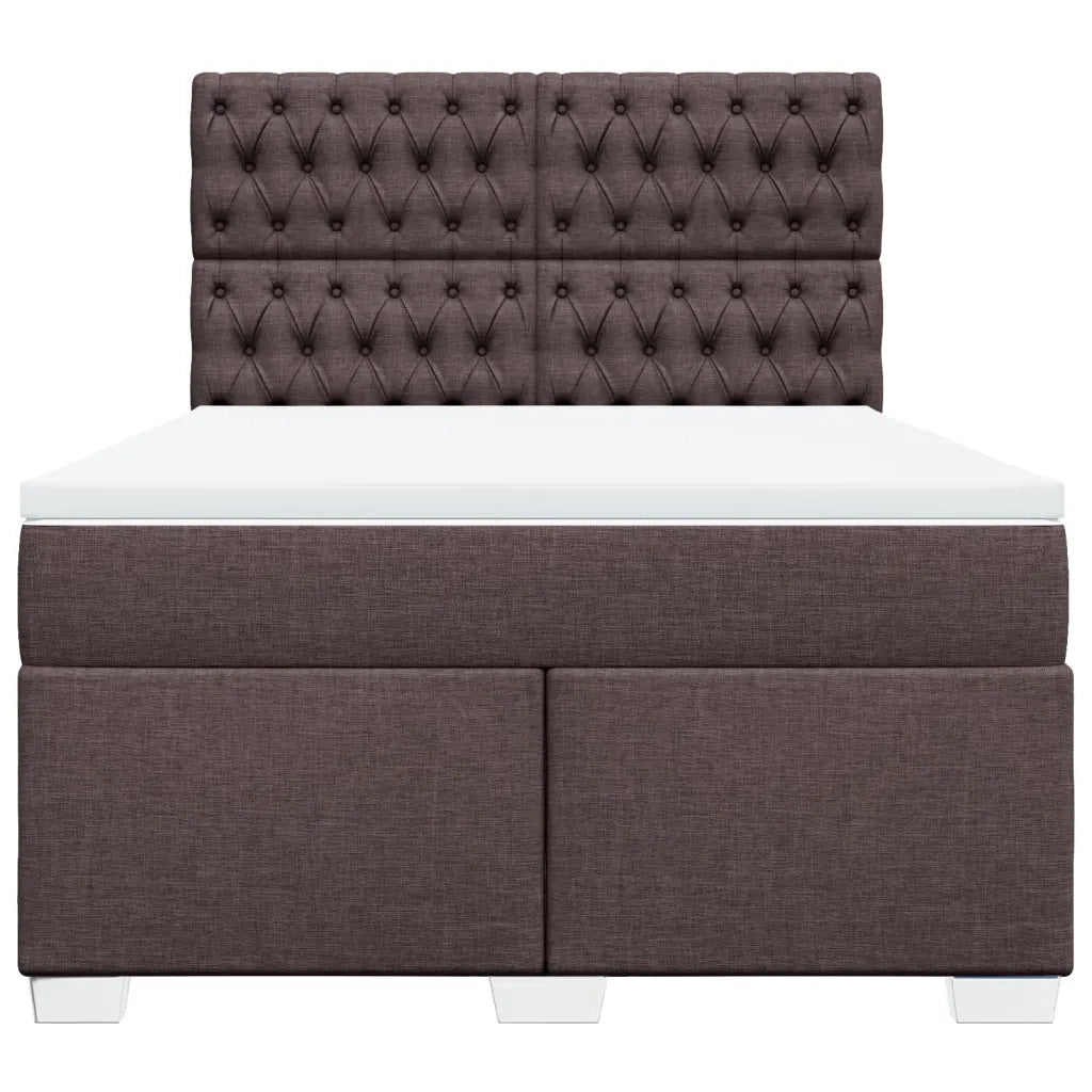 Giroletto a Molle con Materasso Marrone Scuro 160x200cm Tessuto 3290549