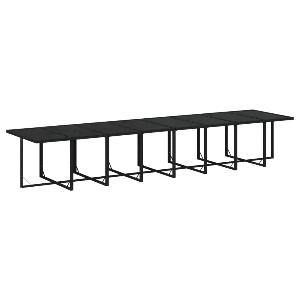 Set da Pranzo da Giardino 21 pz con Cuscini in Polyrattan Nero 3095667