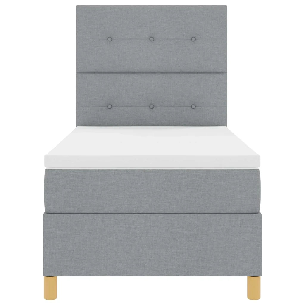 Letto a molle con materasso Grigio chiaro 80 x 200 cm Tessuto 3339574