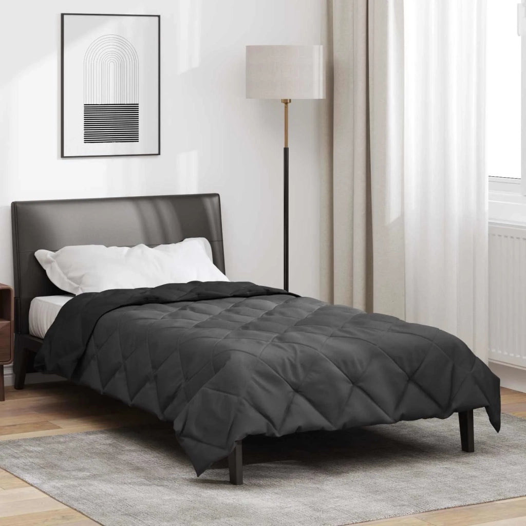 Piumone | Duvet Estivo Nero e antracite 220 x 135 cm Microfibra