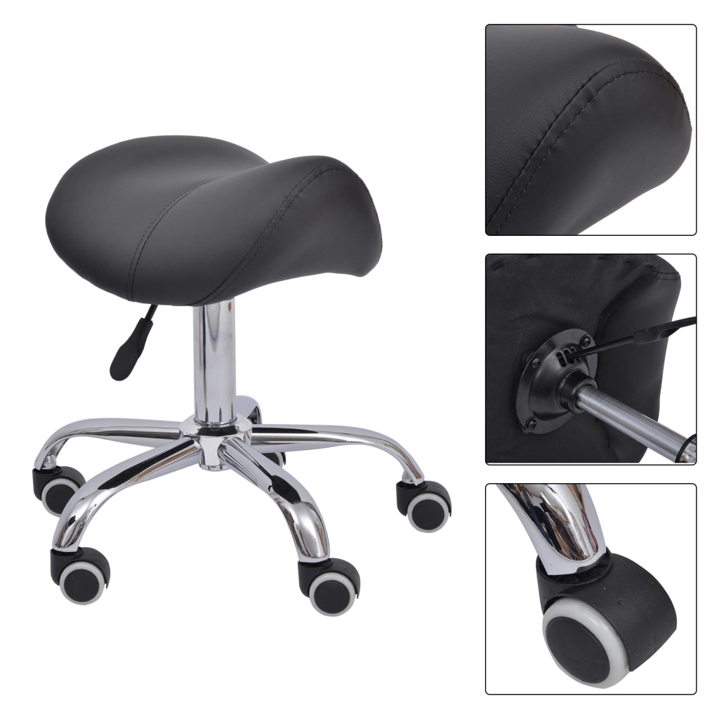 Sgabello Girevole con Altezza Regolabile ¨C Minimal ¨C Nero 52x53x49-61 cm