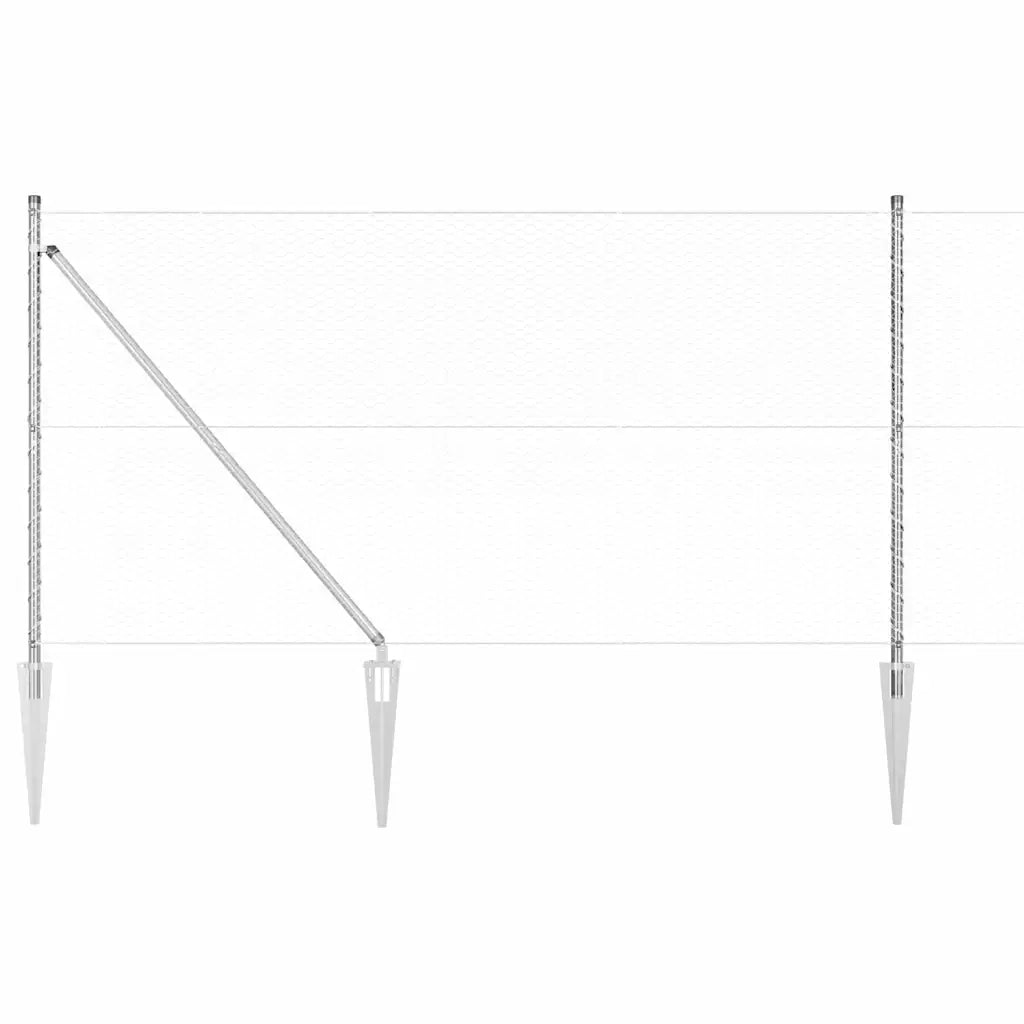Palo della recinzione Argento 100 x 1,4 m (maglia da 25 mm)