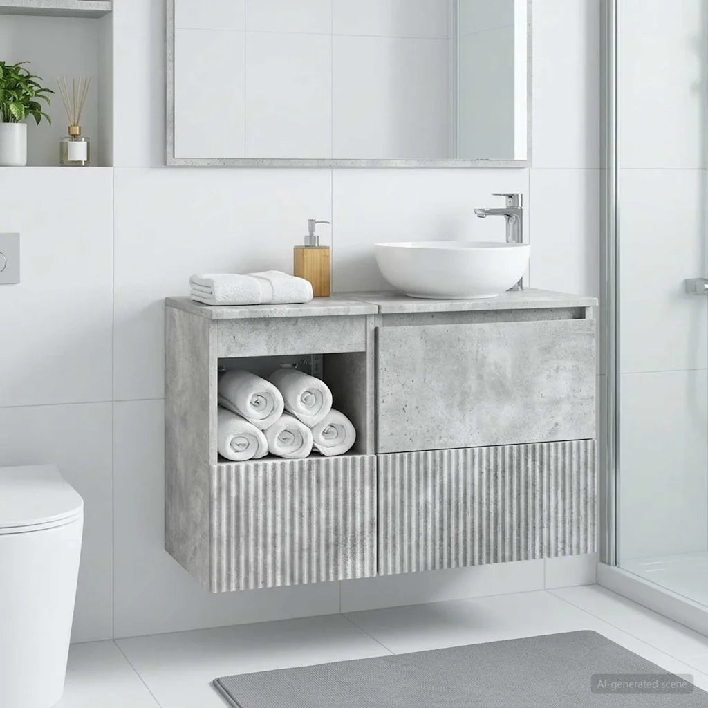 Mobile da Bagno Grigio Cemento 30 x 41 x 50 cm 890495