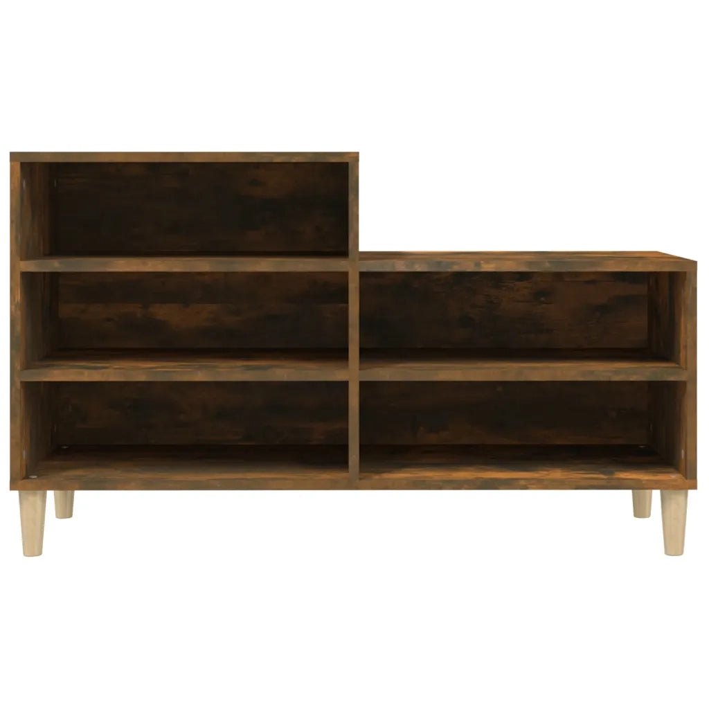 Scarpiera-Scaffale per scarpe Rovere Fumo 102x36x60 cm in Legno Multistrato 491956