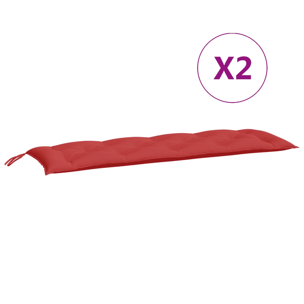 Cuscini per Panca 2 pz-Set di 2 Cuscini per panchina Rossi 150x50x7 cm in Tessuto Oxford