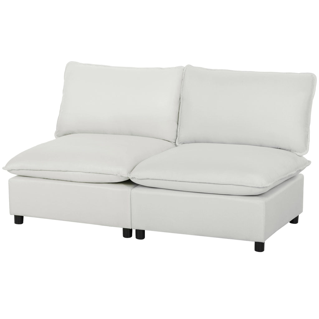 Divano 2 posti in similpelle ¨C zephmum ¨C grigio 146 cm