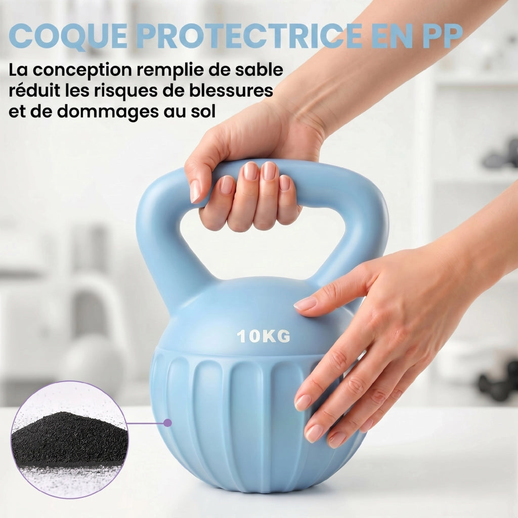Kettlebell 10 kg ¨C Xylo ¨C Maniglia Antiscivolo, Blu