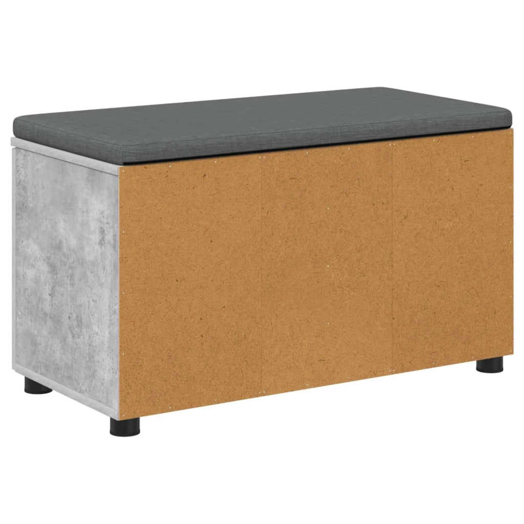 Panca per ingresso con cuscino Grigio Cemento 80 x 38 x 46 cm 891483