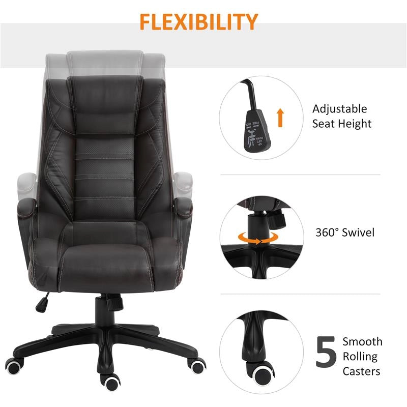 POLTRONA UFFICIO MASSAGGIANTE ERGONOMICA E DIRIGENZIALE IN SIMILPELLE NERA