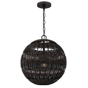 Lampada sospensione esterna rattan marrone IP44 E27 Quoizel