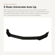 Kit di protezione per diffusore universale - Spoiler ABS - Set da 5 pezzi - Nero lucido