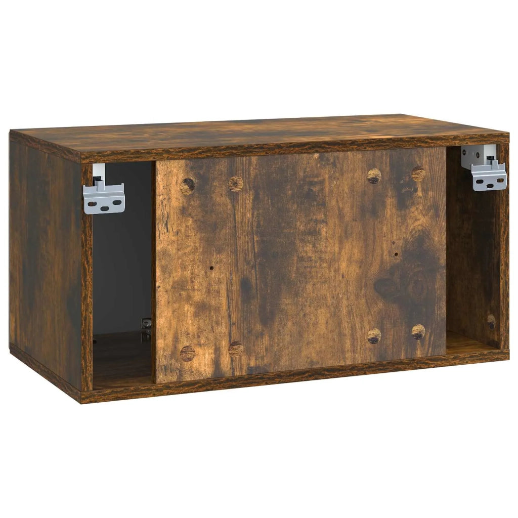 Mobile Porta TV da Muro-Credenza per TV sospesa Rovere Fumo 59,5 x 31 x 30 cm 573290