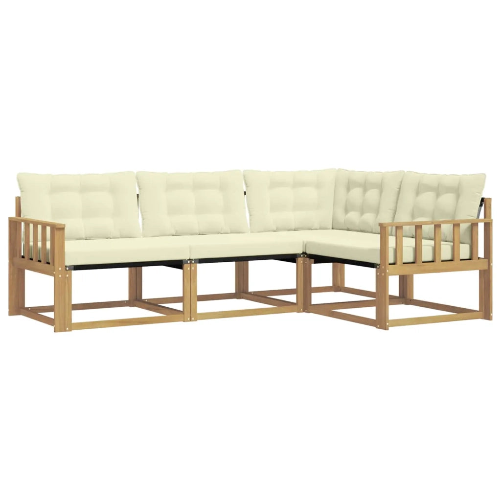 Set di divani da esterno 4 pz Bianco e Crema 3388632