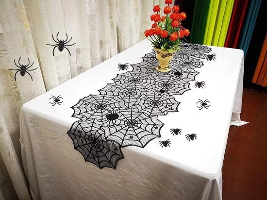 Decorazioni da Tavola per Halloween - Set di Tavolo con Ragnatela e Decorazioni