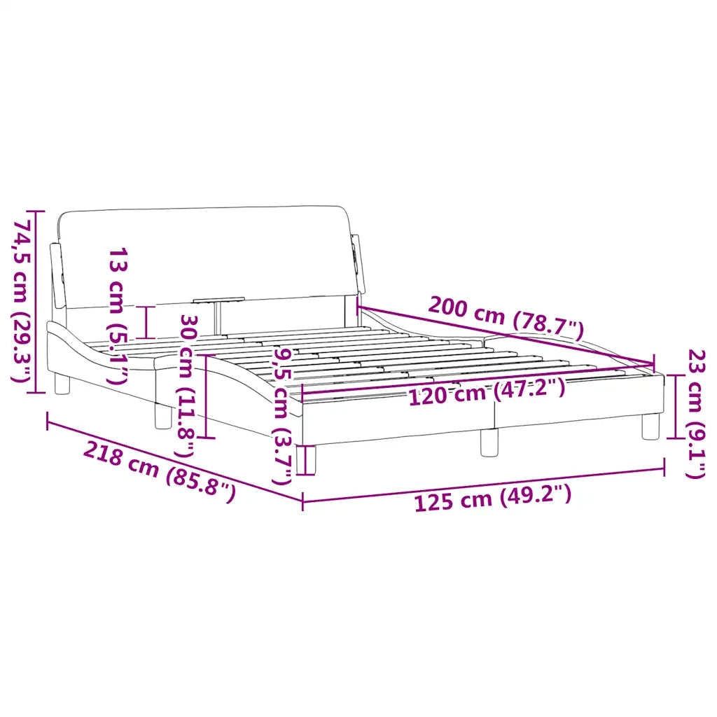 Giroletto-Struttura Letto Dover Nero 120x200 cm Velluto
