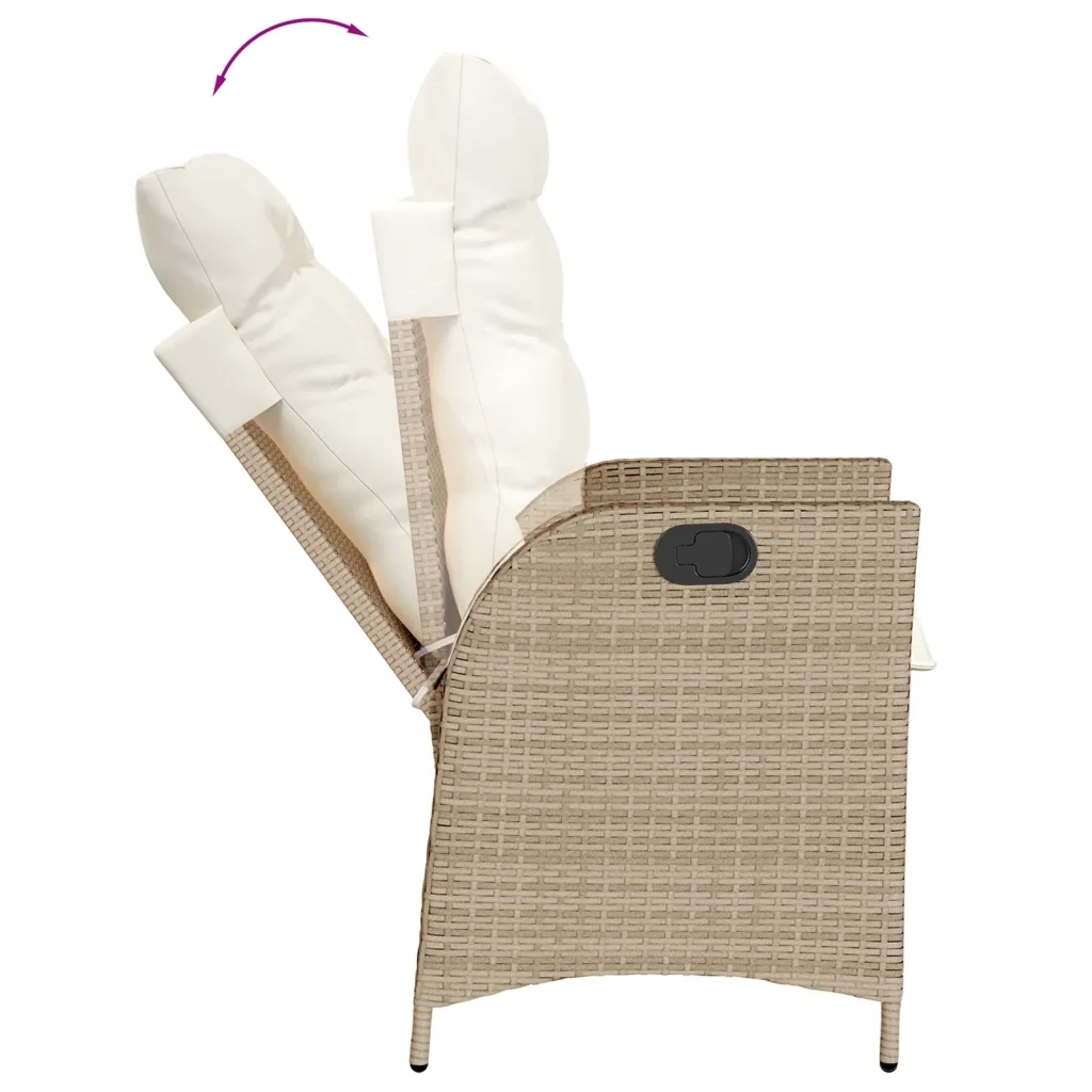 Set da Pranzo da Giardino 9 pz con Cuscini Beige in Polyrattan 3213146