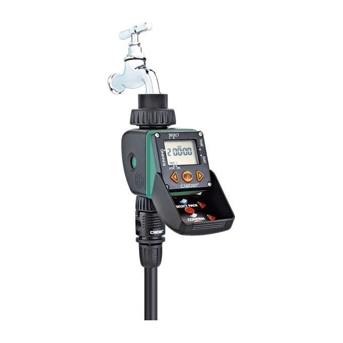 Claber 8428 Aquauno Video 2 Programmatore Automatico da Rubinetto 1 via LCD 3-4'' 2 cicli giornalieri batteria 9V