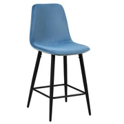 Sgabello da bancone in velluto BOYLD, colore blu chiaro