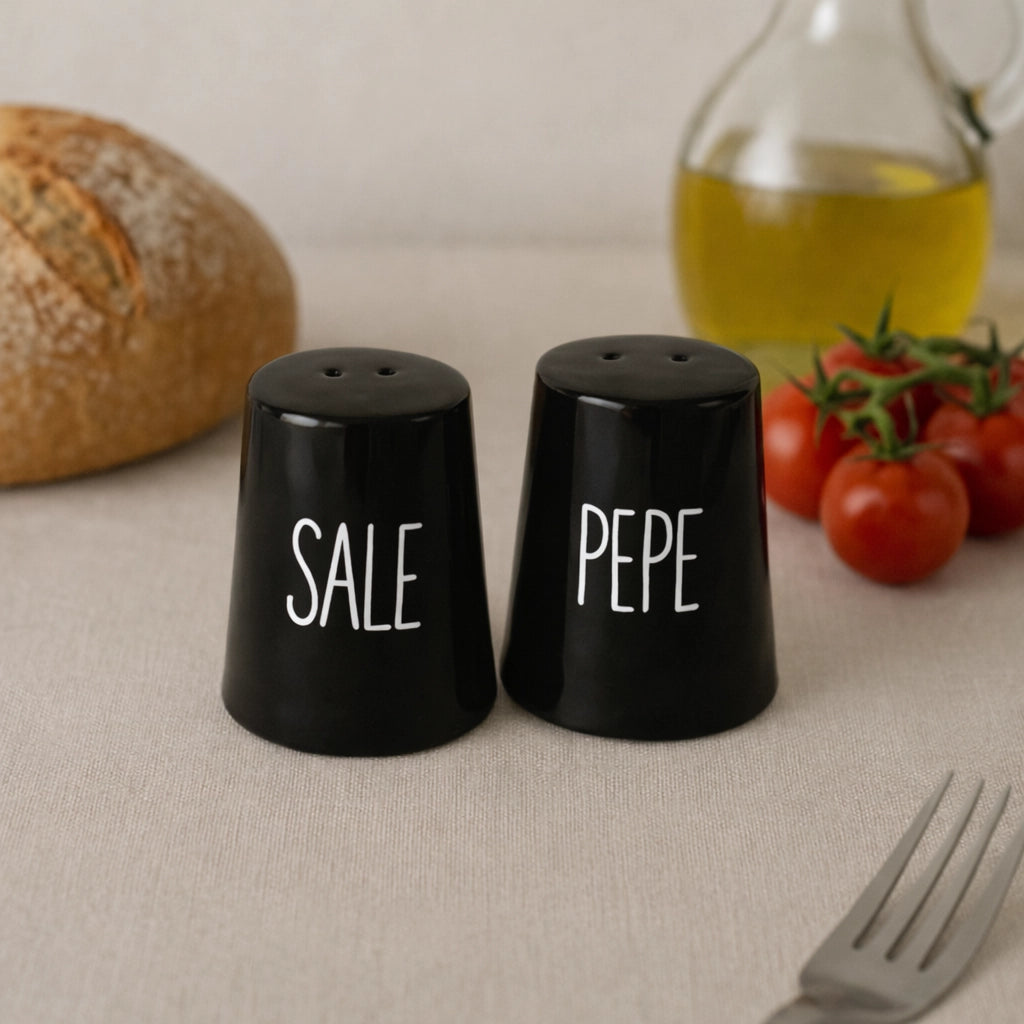 SET CONTENITORI SALE E PEPE COLORE:   NERO