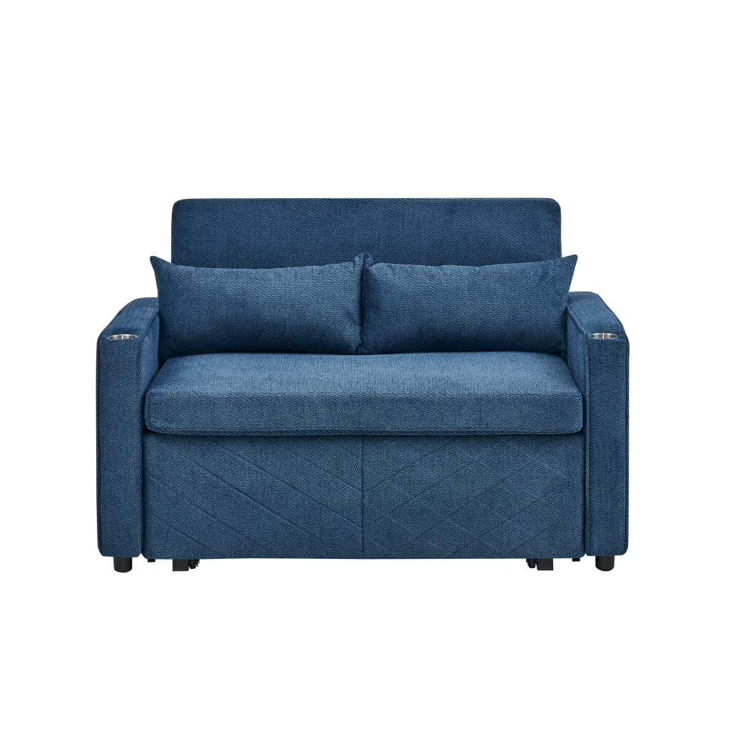 Divano Letto 2 Posti con USB ¨C Xylo ¨C Blu, Trasformabile