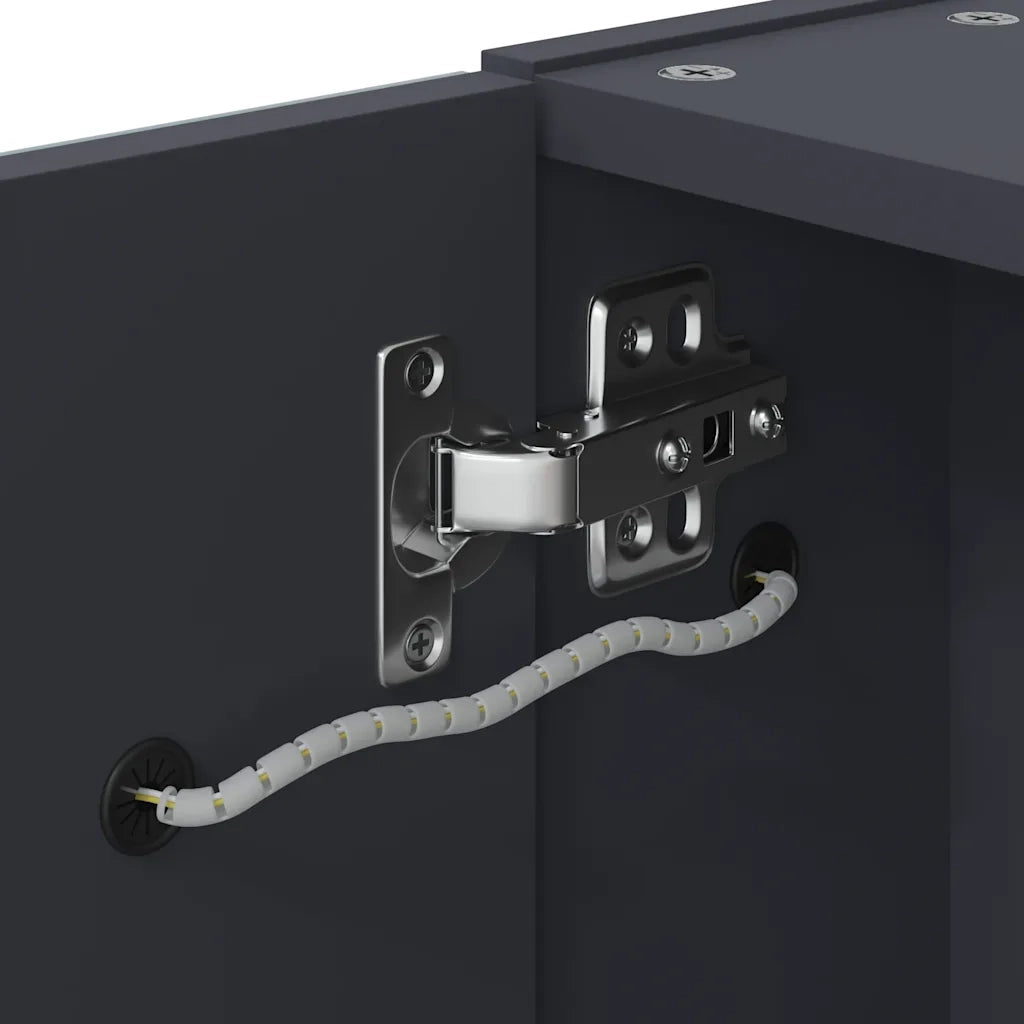 Armadietto Bagno | Armadio da bagno con Specchio e LED Grigio Chiaro 45x13x52 cm