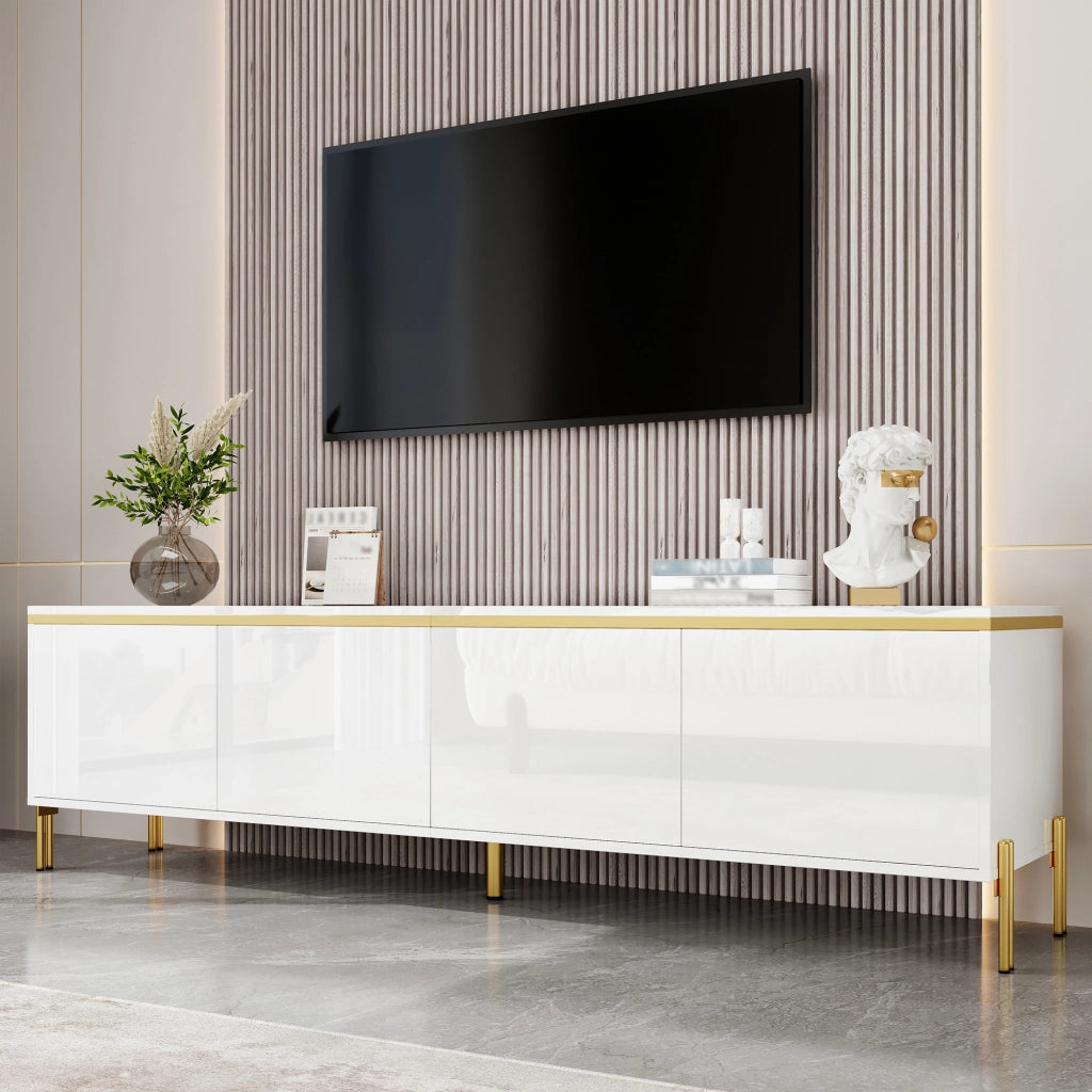 Cassettiera per TV bianca in truciolare 170 cm