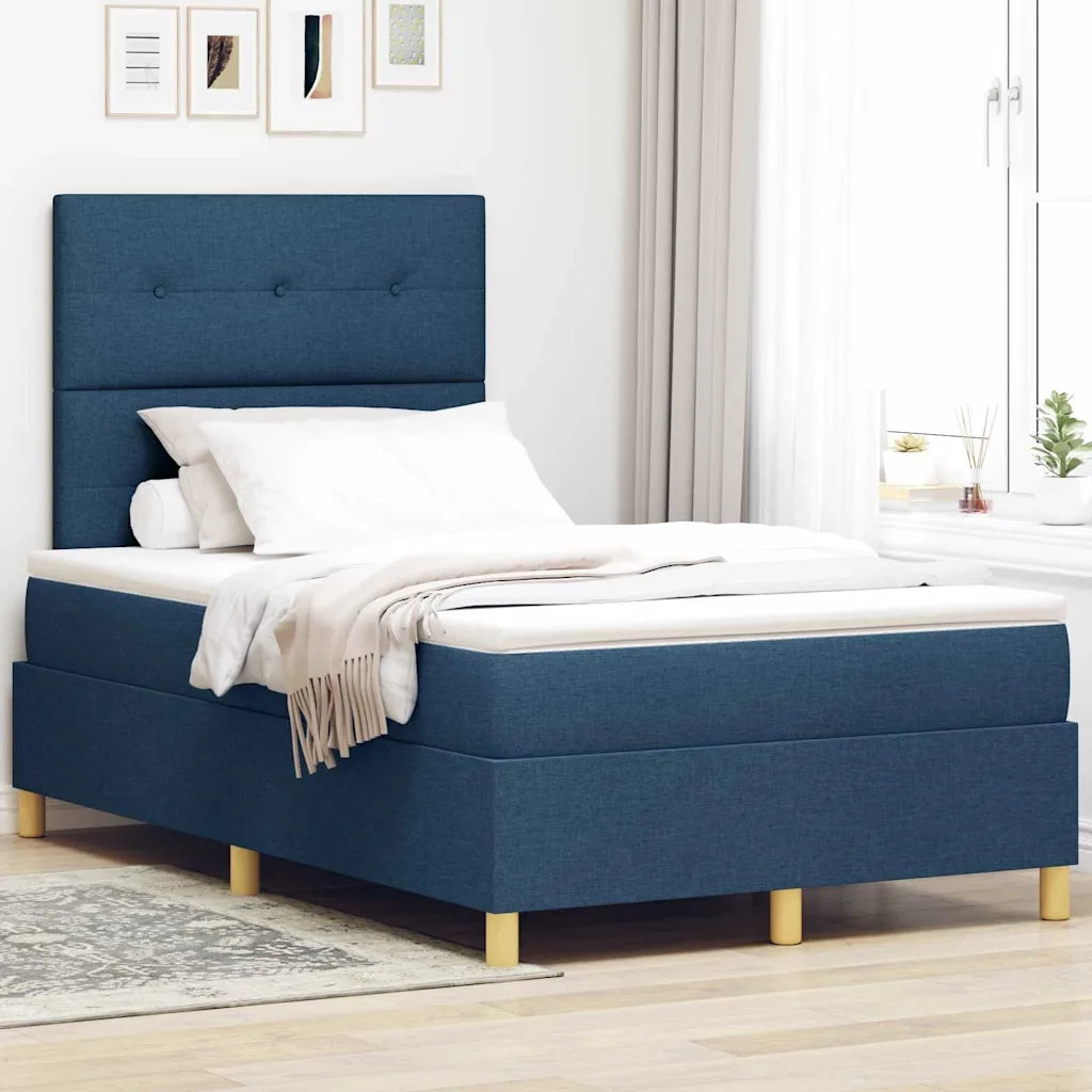 Letto a molle con materasso Blu 120 x 200 cm Tessuto 3339615