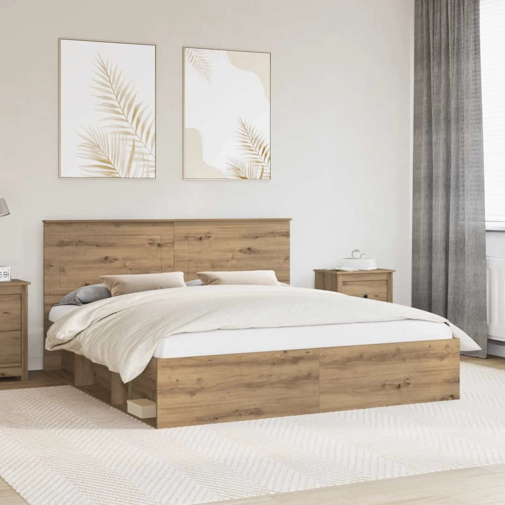 Struttura del letto Rovere Artigianale 200 x 200 cm 3409317