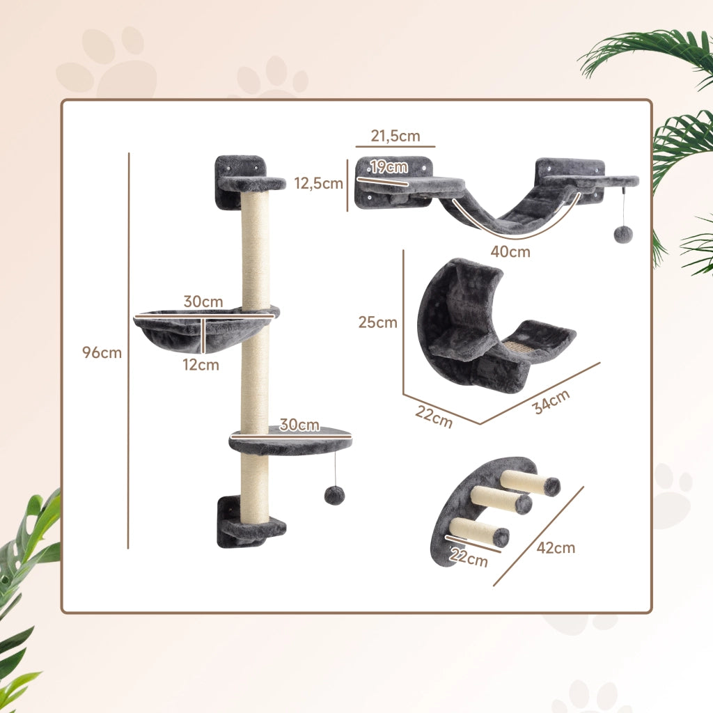 Casetta per Gatti con Amaca e Scala ¨C Minimal ¨C Grigio Scuro