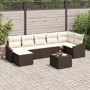 Set di divani con cuscino 8 pcs Marrone polyrattan 3346818
