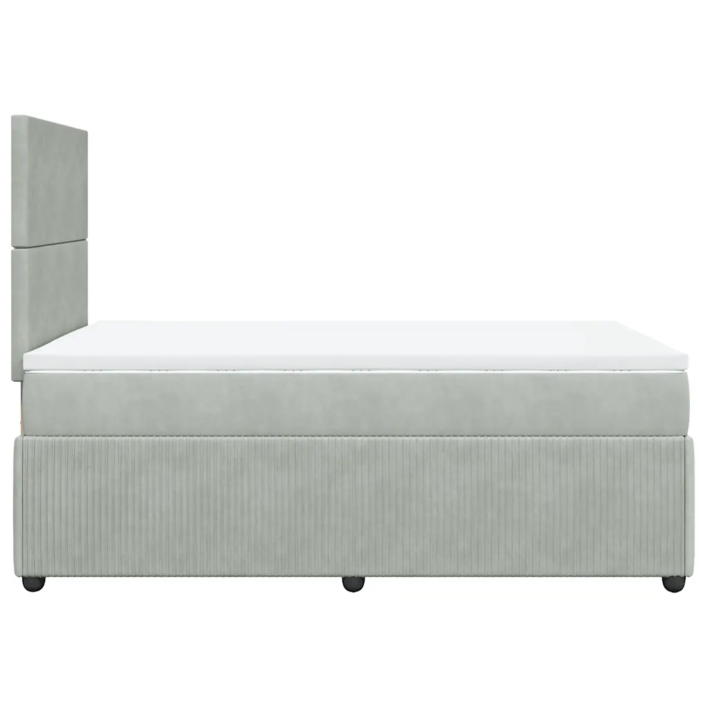 Giroletto a Molle con Materasso Grigio Chiaro 120x200cm Velluto 3292304