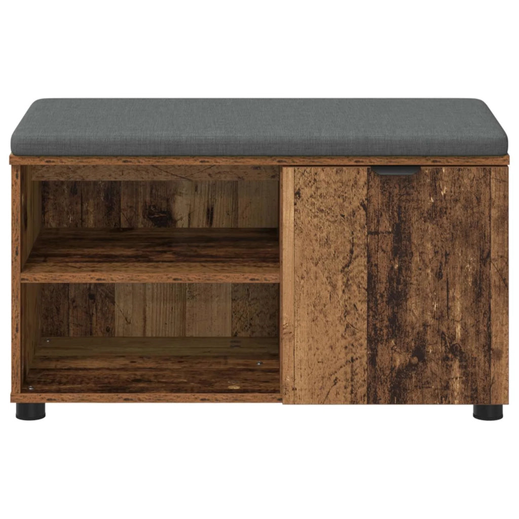 Panca per ingresso con cuscino Legno vecchio 80 x 38 x 46 cm 891510