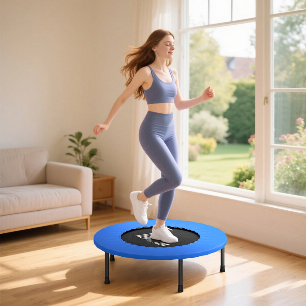 Trampolino fitness mini ¨C Xylo ¨C ? 81 cm, carico 100 kg, piedini antiscivolo, blu e nero