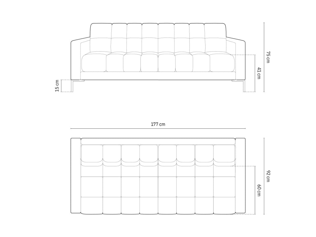 Cosmopolitan Design - Divano "Bali" 3 posti in tessuto strutturato beige 