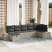 Set Divano da Giardino 7 pcs Grigio chiaro polyrattan 3359401